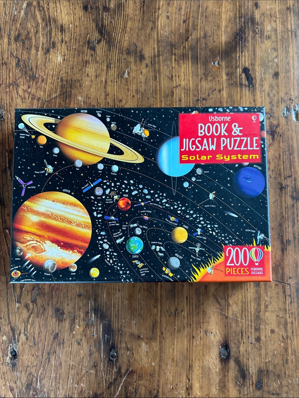 Usborne Solar System Book & 2000-Piece Jigsaw Puzzle - Black, Yellow, Blue
